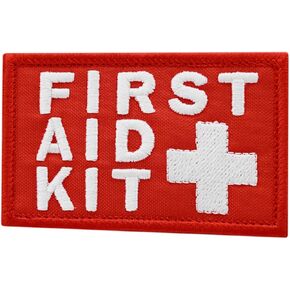First Aid Kit 2x3.25 White/Red IFAK Medic MED Trauma Paramedic Morale Hook Patch