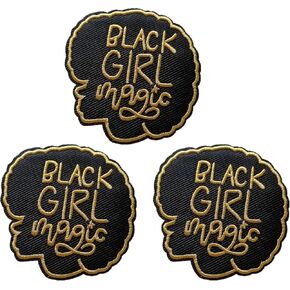 3 Pcs Black Girl Magic Embroidered Patch Iron on Patches for Girls Clothing Jackets T-Shirt Backpacks...…