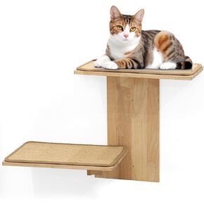 Cat Wall Shelves - Sturdy Cat Shelves for Wall Large Cats Set, Premium Cat Wall Furniture for Large Cats, Tree-Shaped Wall-Mounted Perch with Sisal Mat for Climbing, Playing, and Lounging