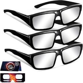 2 Pack Plastic Solar Eclipse Glasses ISO 12312-2:2015(E) & CE Certified 2024 Approved Safe Shades for Direct Solar Eclipse Viewing AAS Recommended List