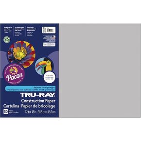 Pacon - Tru-Ray Construction Paper - 12" x 18" - Gray