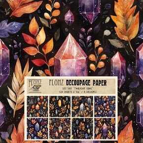 Decoupage Paper Pack (24 Sheets 6"x6") Antique Papers # Vintage Styled Pattern Paper for Decoupage, Craft and Scrapbooking in Saudi Arabia