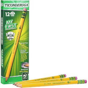 Ticonderoga My First Primary Size #2 Beginner Pencils 6 Boxes of 12, 72 Pencils Total (33312SP)