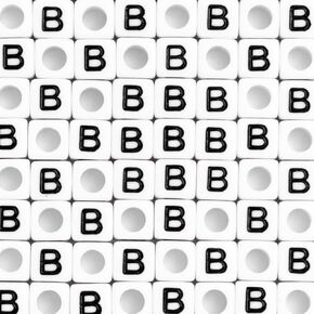 500Pcs Cube White Acrylic Letter Beads 6x6mm Letter B Alphabet Beads for DIY Bracelet Necklace Jewelry Making (STU-500FZM-AEIOU)