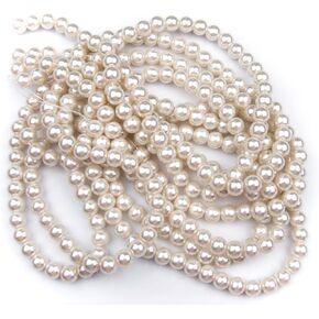 ALL in ONE 3 Strands 300pcs Round Pearl Loose Beads (6MM, IVORY)
