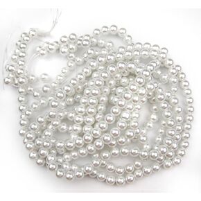 ALL in ONE 3 Strands 300pcs Round Pearl Loose Beads (6MM, IVORY)