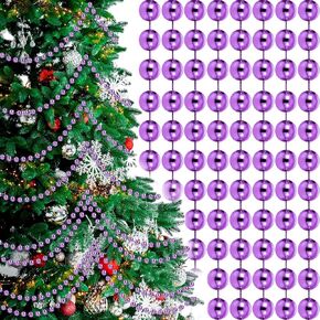 2 Pcs 18ft Christmas Bead Chain 1/2" in Diameter Tree Bead Craft String Pearls for Curtains, Wedding Party Decorations, DIY Christmas Tree Ornaments(Purple) in Kuwait