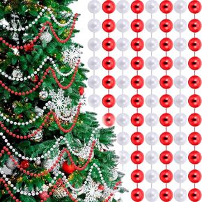 2 Pcs 18ft Christmas Bead Chain 1/2" in Diameter Tree Bead Craft String Pearls for Curtains, Wedding Party Decorations, DIY Christmas Tree Ornaments(Purple)