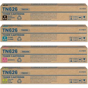 TN626 Toner Cartridge 4-Pack TN626K TN626C TN626M TN626Y ACV1130 ACV1430 ACV1330 ACV1230 Replacement for Konica Minolta TN626 Toner Cartridge for Bizhub C450i C550i C650i Printer Ink