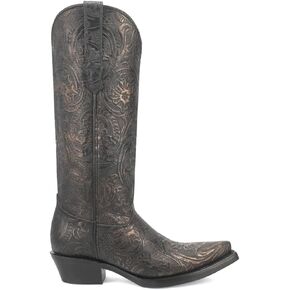 Dingo Womens Bellona Embossed Snip Toe Casual Boots Knee High Low Heel 1-2" - Brown