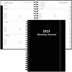 2025 Running Journal, Runner's Day-by-Day Log 2025, 12 Months Running Log Book for Tracking Your Daily Runs, Races, Goals and Achievements, Black in Kuwait