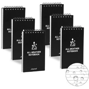 AZUREAL 6 Pack Waterproof Notepad, 3x5 Inch Waterproof Notebook Colorful with 50 Sheets, Pocket Notebook for Work, Outdoor, Memo, Home, Office, School