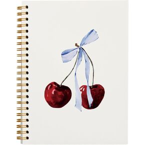 Coquette Preppy Pink Bow Cherry Notebook Journal, Coquette School Supplies, Coquette Gifts Stuff, Coquette Planner Notebooks for Women Girls, College Ruled Spiral Notebook 5.5 x 8.3