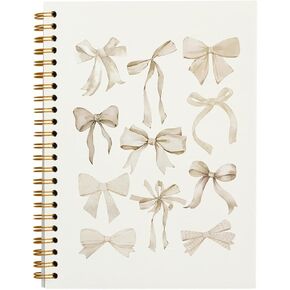 Coquette Pink Bow Notebook Journal ، Preppy Notebook ، دفتر ملاحظات جمالي وردي ، دفتر جيرلي ، دفتر ملاحظات وردي ، مستلزمات مكتبية وردية ، دفتر ملاحظات حلزوني 5.5x8.3 بوصة