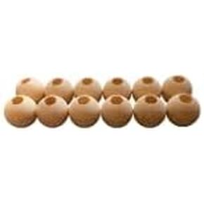 Wood Dowel Caps, 1 1/4 Inch Diameter, 3/8 Inch Hole, Unfinished (6)