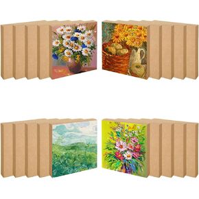 20 Pack Unfinished Wooden Blocks for Crafts 4" x 4" 1 Inch Thick MDF Wood Board Wood Square Blocks for Crafts, Painting, DIY Projects