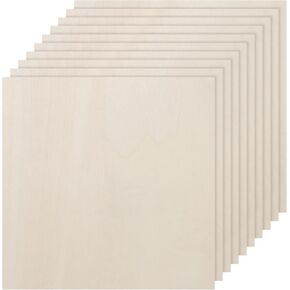 DMiotech 25 Pack 7 x 5 x 1/8 Inches 3mm Thick Wood Sheets Basswood Sheets Unfinished Plywood Squares Plywood for DIY Craft Laser Wood Burning Drawing