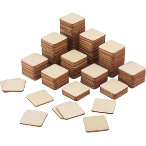 800 PCS 1.5 Inch Unfinished Wood Pieces, Wood Squares, Premium Wooden Cutout Tiles for DIY Crafts, Painting, Writing by GNIEMCKIN
