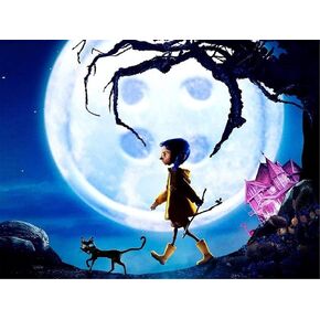 SXSJEIOU 5D Coraline Diamond Painting Kits, Full Drill Round Rhinestone DIY Diamond Art Cross Stitch Embroidery Home Decor (12" X 16")