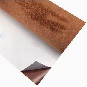 Microfiber Fabric Self-Adhesive Suede Look, Stretch Film Fabric for car Interior Decorate - 16.5in x 59in, Brown