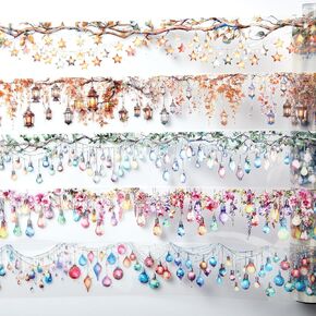 Gilprop 5 Rolls Lighting Washi Pet Tape Set Laser Washi Tape Stickers Clear Decorative Masking Pet DIY Transparent Decals for Crafts Journaling Scrapbook Supplies, 2m/roll