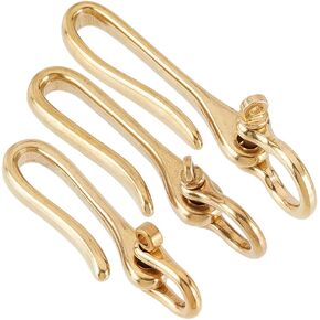 PH PandaHall 3 Sizes U Hook Key Chain Golden Fish Hook Keychain Golden Wallet Clip Holder with Ring Pocket Clip Metal Car Keychain for Men Women Wallet Chain Whistle ID Card Leathercraft Accessories