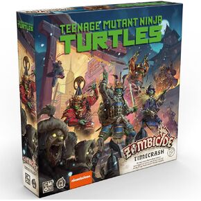 موت Zombicide White: TMNT Time Crash Expansion - مسعى فريق Turtle Team عبر غيبوبة نيويورك ، لعبة الاستراتيجية التعاونية مع المنمنمات على الطاولة ، تتراوح أعمارهم بين 14+ ، 1-6 لاعبين ، وقت واحد ، مصنوع من قبل CMAN
