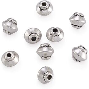 Craftdady 200Pcs Antique Bronze Rondelle Donut Spacer Beads Tibetan Vintage Tiny Metal Flat Charm Beads 6x2mm for Bracelet Necklace Jewelry Making Hole:2.5mm