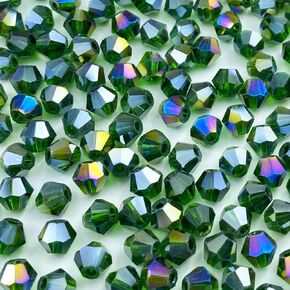 400pcs 4mm Bicone Crystal Glass Beads Loose Spacer Beads Faceted Craft Beads for Jewelry Making DIY Necklace Bracelet Earring Wind Chimes Suncatchers Ornamen(Crystal Purple AB)