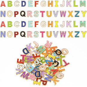 Mozeat Lens 52Pcs Alphabet Beads for Bracelets Making Alloy Enamel Letter Shape Beads Colorful Letter Shape Charm Beads Mixed Enamel Letters for DIY Bracelet Jewelry Making Accessories