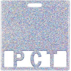 Plifal ER TECH Badge Buddy Card Holder - Emergency Room Technician Glitter Sliver Nurse Nursing Accessories Horizontal ID Name Identification Tags for Hospital Medical Student Work