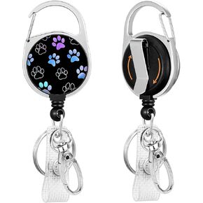 FIORDY Bigfoot Badge Reel Holder Retractable Heavy Duty with 360°Swivel Carabiner Belt Clip, Name ID Badge Clips Keychain for Office Worker Doctor Nurse Employee