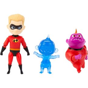 Mattel Disney Pixar The Incredibles Dash Action Figure 3.5-in with 2 Jack-Jack Figures 2.2-in and 2.4-in, Movie Character Toys Highly Posable with Authentic Design, Kids Gift for Ages 3 Years Old & Up