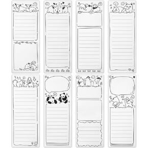 8-Pack Refrigerator Magnetic Notepads, Large Note Pads for Lists, Reminders, Grocery List, Full Magnet Back, 50 Sheets per Pad, Floral Designs