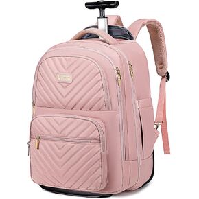 Rolling Backpack for Women Adults with wheels, Travel Wheeled Backpack Carry on, 17.3 Inch Laptop Backpack Bag, Large Rolling Backpack for Travel Work Business
