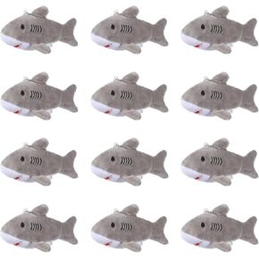Chalyna Mini Stuffed Animal Soft Shark Plush Toys Shark Bulk Party Favors Tiny Ocean Animal Toys for Baby Kids Stuffs, 4.7 Inch(No Light,Gray)