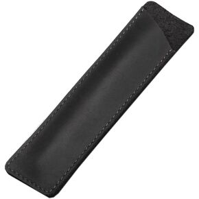 Pens Pouch Leather Pen Protective Sleeve Cover Crazy Horse Leather Handmade Fountain Multi Pen Case Holder – Open Mouth Black