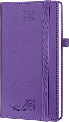 POPRUN Pocket Planner 2025-2026 (Slim Size 3.5'' x 6.5'') 17 Months Academic Calendar (Aug.2025 - Dec.2026), Weekly Appointment Book with Vegan Leather Hard Cover - Blue Green in Saudi Arabia