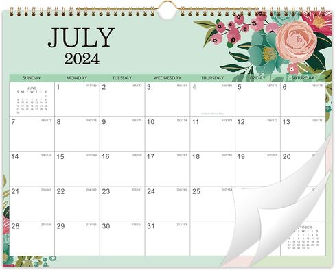 2024-2025 Wall Calendar - Calendar 2024-2025, 15"x 11.5", Jul. 2024 - Dec. 2025, Hanging Hook, Holidays and Blocks - Perfect for Office & Home in Kuwait