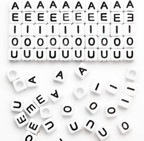 500Pcs Cube White Acrylic Letter Beads 6x6mm Letter B Alphabet Beads for DIY Bracelet Necklace Jewelry Making (STU-500FZM-AEIOU) in Saudi Arabia