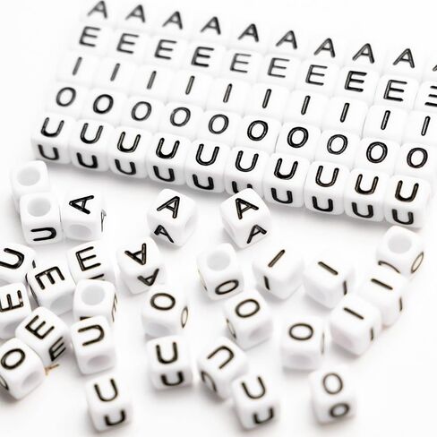 500Pcs Cube White Acrylic Letter Beads 6x6mm Letter B Alphabet Beads for DIY Bracelet Necklace Jewelry Making (STU-500FZM-AEIOU) in Saudi Arabia