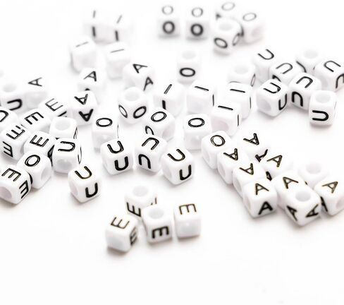 500Pcs Cube White Acrylic Letter Beads 6x6mm Letter B Alphabet Beads for DIY Bracelet Necklace Jewelry Making (STU-500FZM-AEIOU) in Saudi Arabia