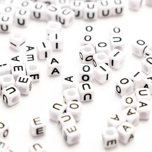 500Pcs Cube White Acrylic Letter Beads 6x6mm Letter B Alphabet Beads for DIY Bracelet Necklace Jewelry Making (STU-500FZM-AEIOU) in Saudi Arabia