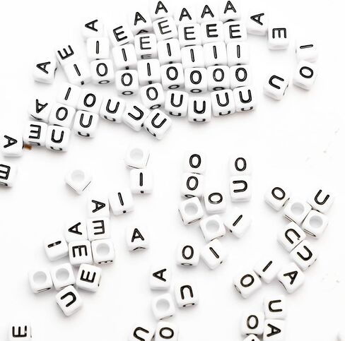 500Pcs Cube White Acrylic Letter Beads 6x6mm Letter B Alphabet Beads for DIY Bracelet Necklace Jewelry Making (STU-500FZM-AEIOU) in Saudi Arabia
