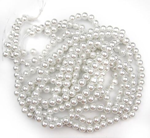 ALL in ONE 3 Strands 300pcs Round Pearl Loose Beads (6MM, IVORY) in Saudi Arabia