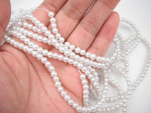 ALL in ONE 3 Strands 300pcs Round Pearl Loose Beads (6MM, IVORY) in Saudi Arabia