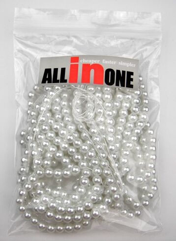 ALL in ONE 3 Strands 300pcs Round Pearl Loose Beads (6MM, IVORY) in Saudi Arabia
