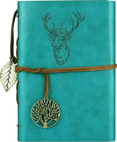 Asten Leather Writing Journal, Refillable Notebook Journal Vintage Diary with Lined Pages Travelers Notebook, Gift for Men and Women 5 x 67.2inch（A6, Blue in Saudi Arabia