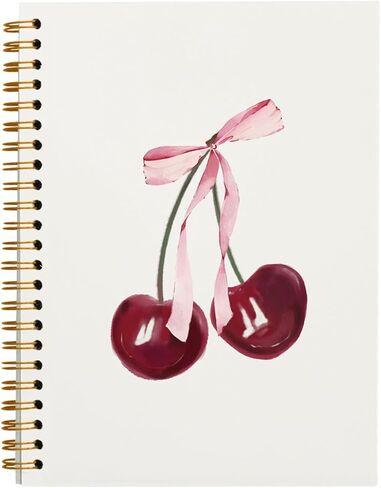 Coquette Preppy Pink Bow Cherry Notebook Journal ، Coquette School Supplies ، Coquette Gifts Stuff ، Coquette Planner Notebooks for Women Girls ، College abled notebook 5.5 × 8.3 in Kuwait