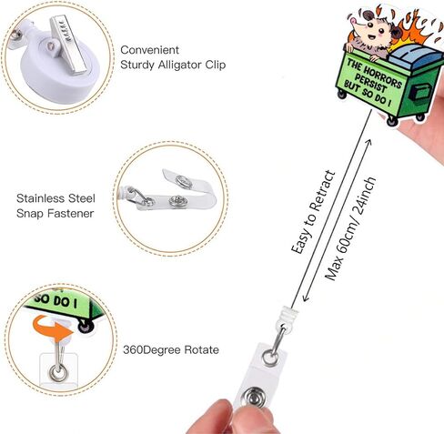Funny Goose Struggle Bus Badge Reel Retractable Holder Clip,Cute ID Name Card Tag Reel for Nurse,Medical Assisatant,Nursing Student,Doctor,Office Worker,Hospital Gift in Kuwait